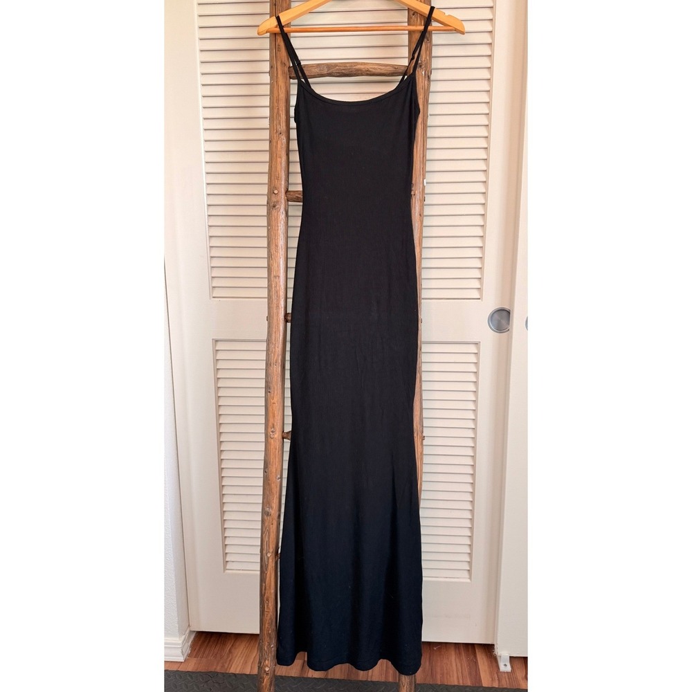 SKIMS Ribbed Maxi Dress Small Black - Picture 2 of 5